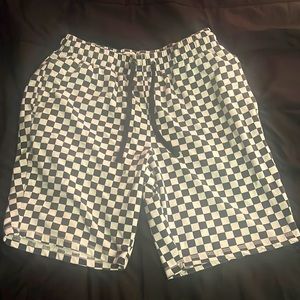 Checkered cotton shorts